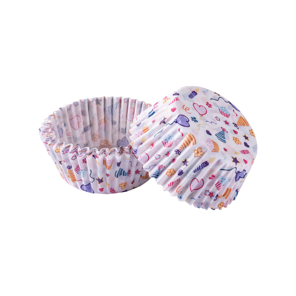 Muffinsformer Happy Birthday papir Ø5 cm fra forfra