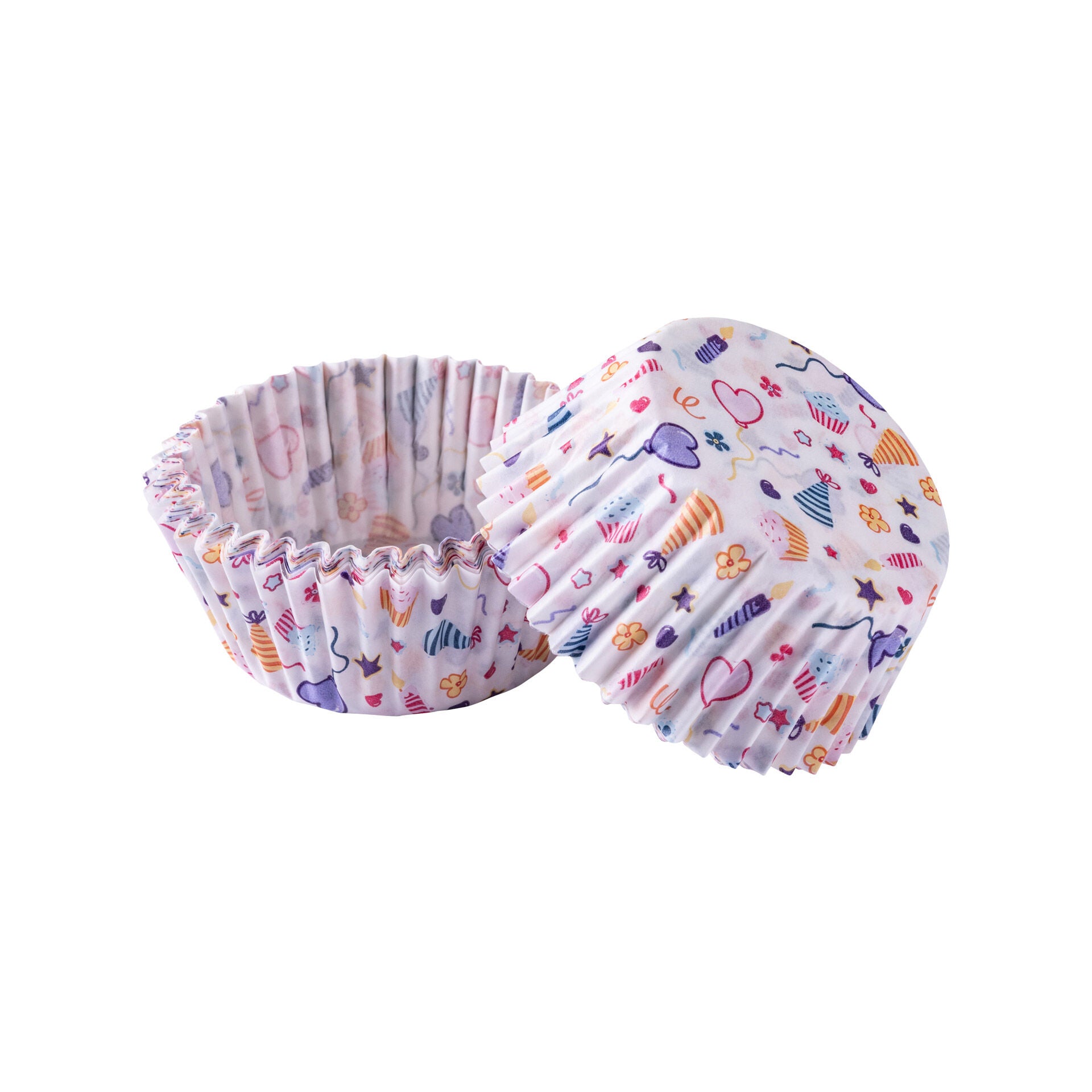 Muffinsformer Happy Birthday papir Ø5 cm fra forfra