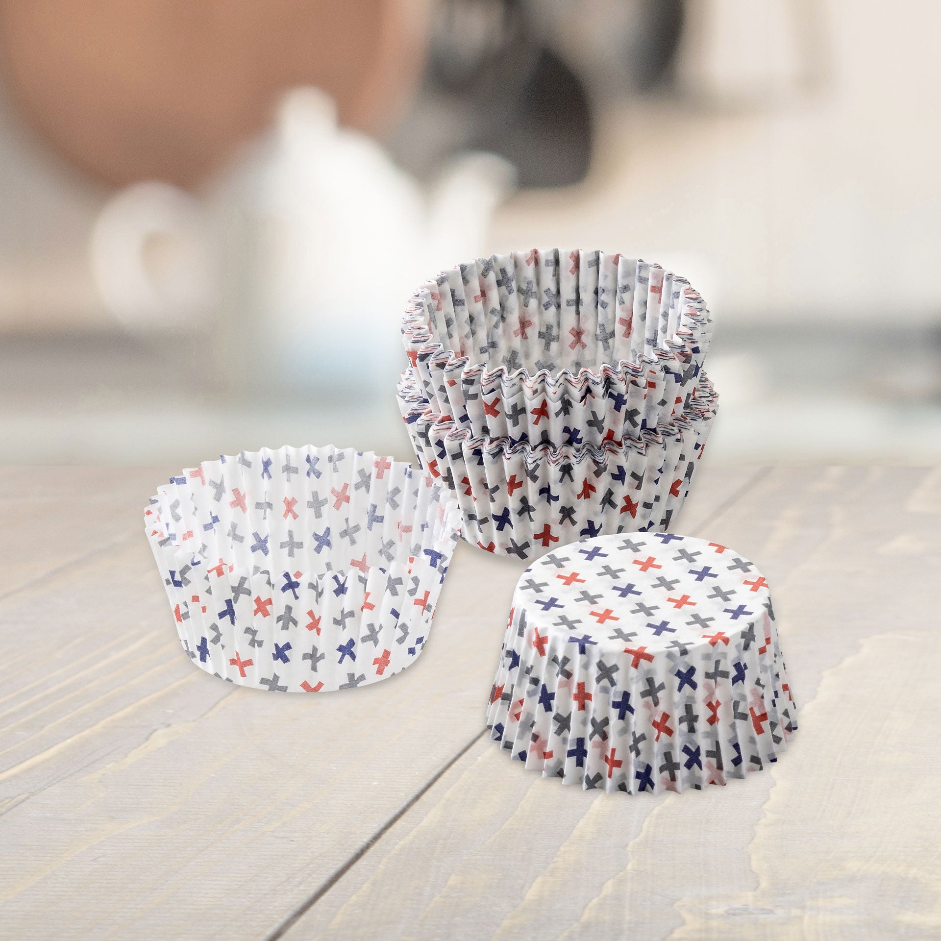 Muffinsformer papir 50 stk rødt og hvitt design Dr. Oetker detalj