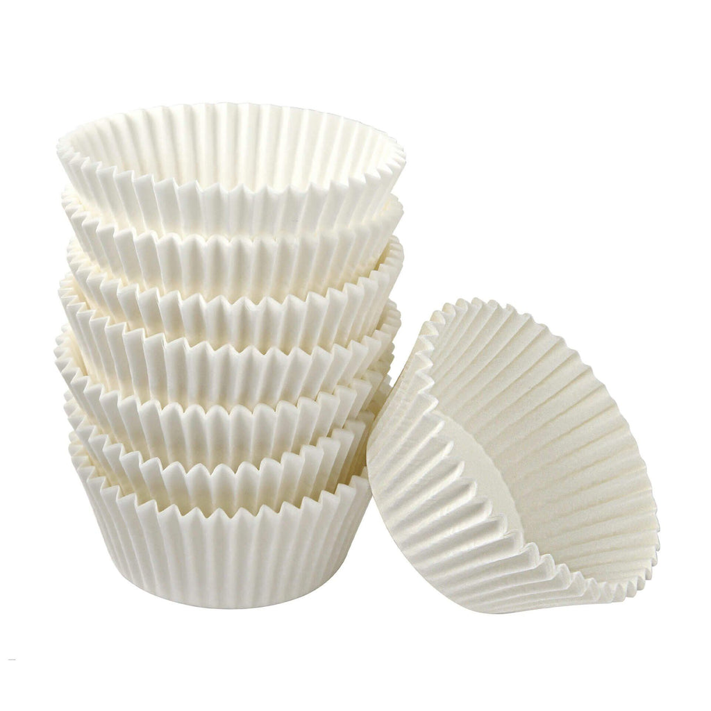 Muffinsformer papir Ø5 cm 75 stk hvit FSC forfra