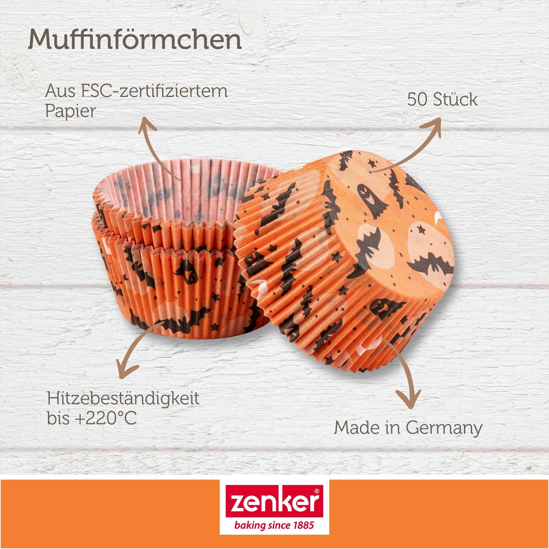 Muffinsformer papir halloween 50 stk - Zenker nærbilde