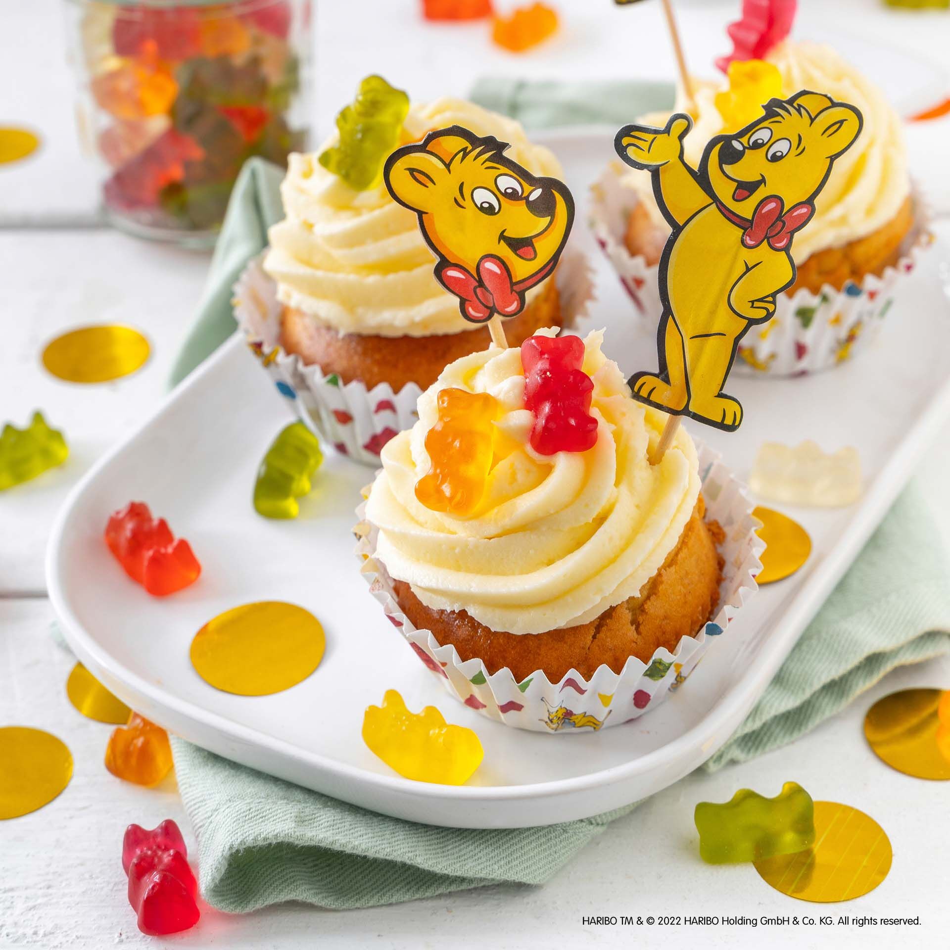 Muffinsformer papir HARIBO Gullbjørn 50 stk bakside