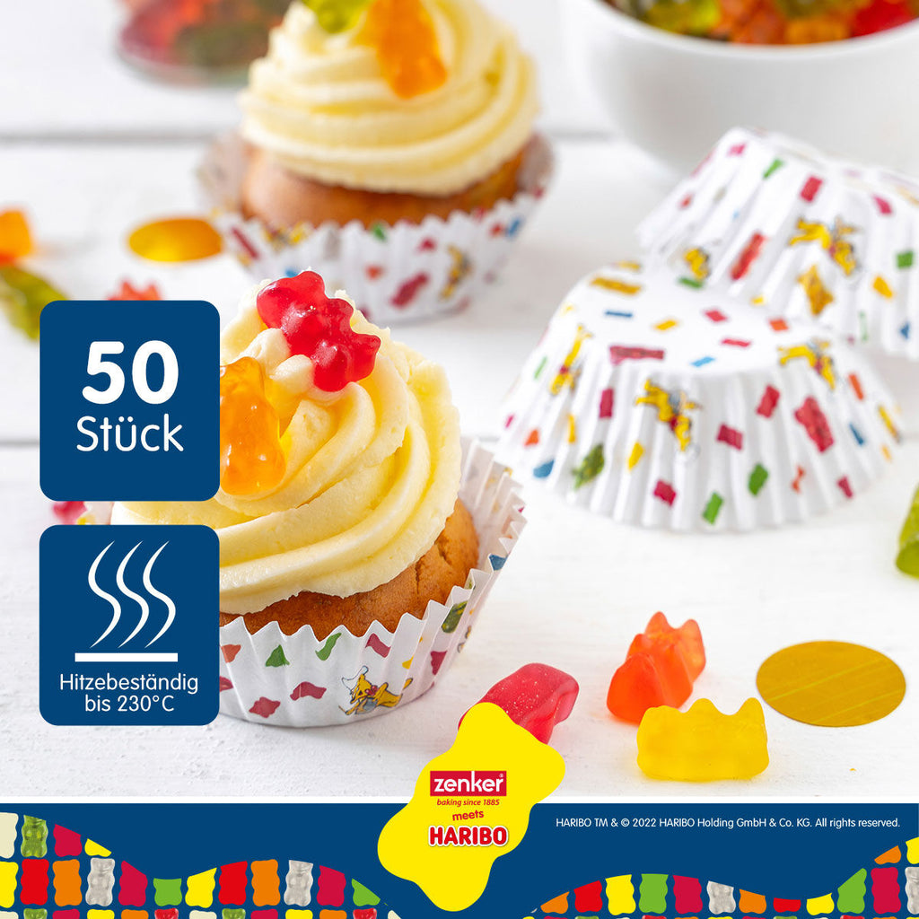 Muffinsformer papir HARIBO Gullbjørn 50 stk pakket