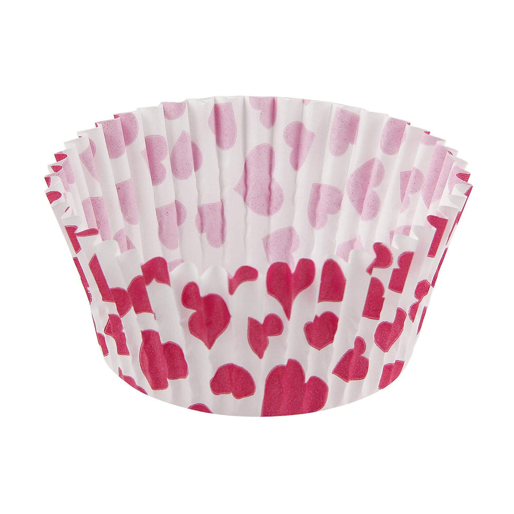 Muffinsformer papir Heart Ø5 cm 50 stk hjertemønster - Zenker forfra