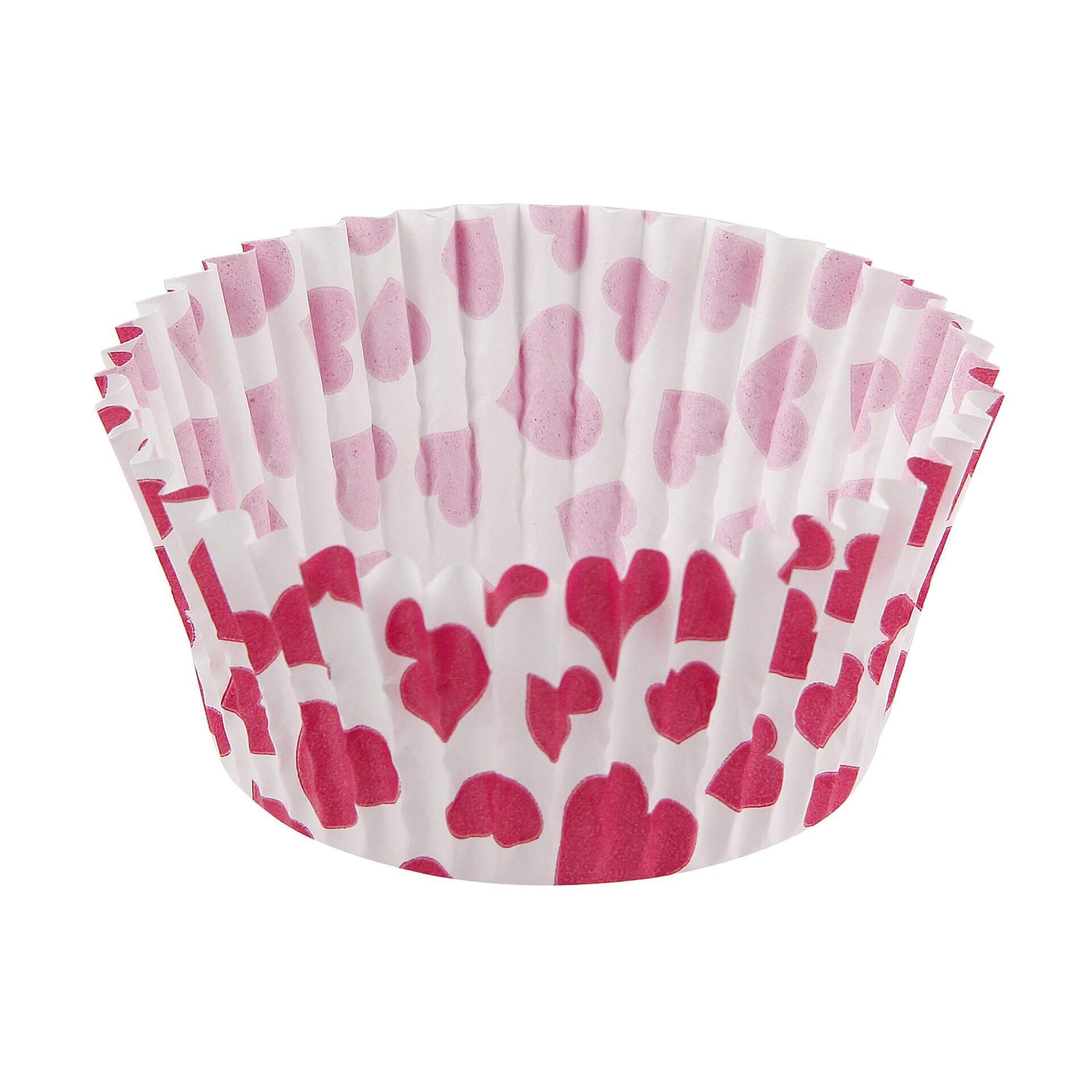 Muffinsformer papir Heart Ø5 cm 50 stk hjertemønster - Zenker forfra