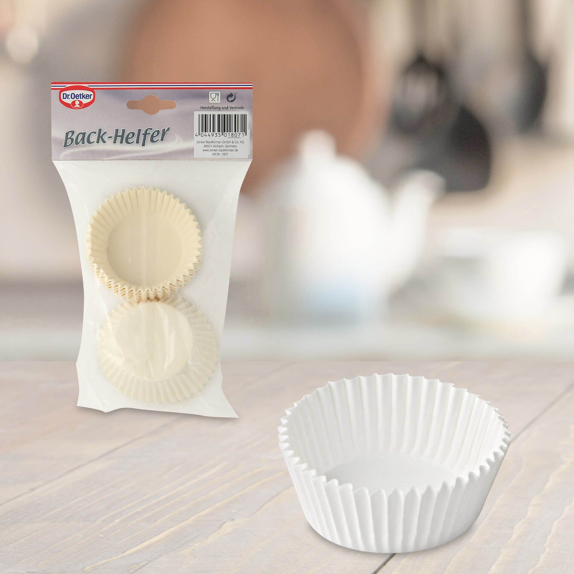 Muffinsformer papir hvit Ø5 cm 150 stk Dr. Oetker detalj