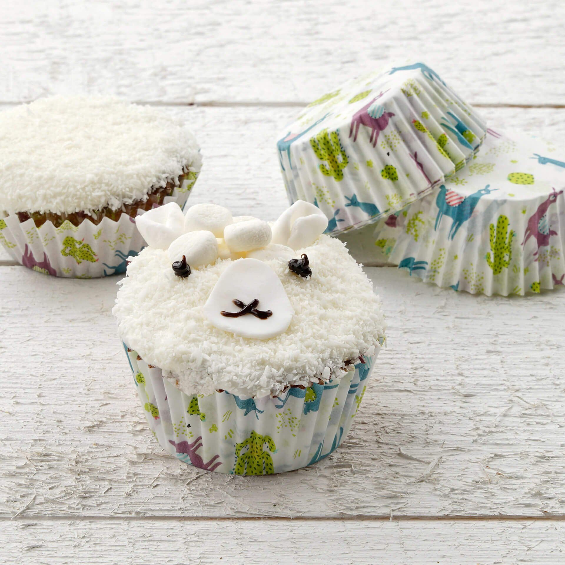 Muffinsformer papir lama/kaktus 50 stk Ø5 cm bakside