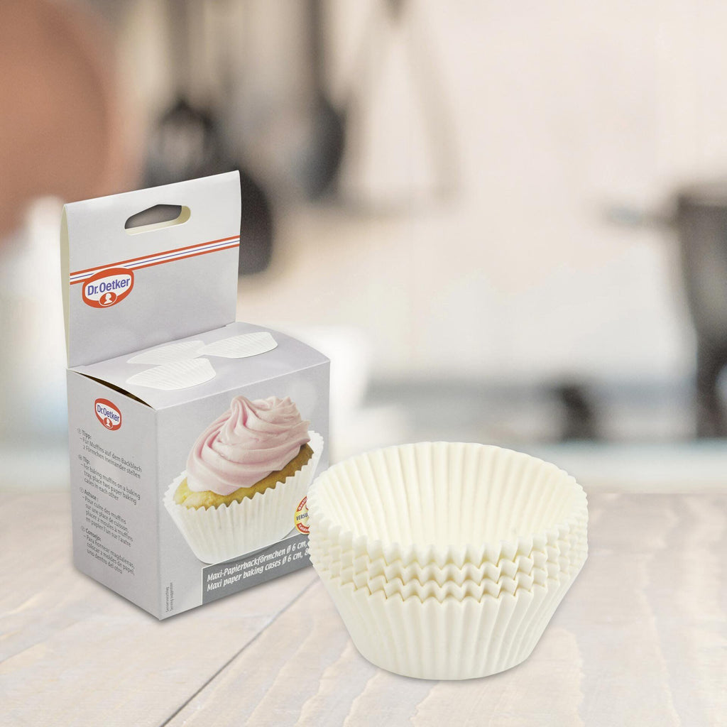 Muffinsformer papir maxi Ø6 cm hvite - Dr. Oetker detalj