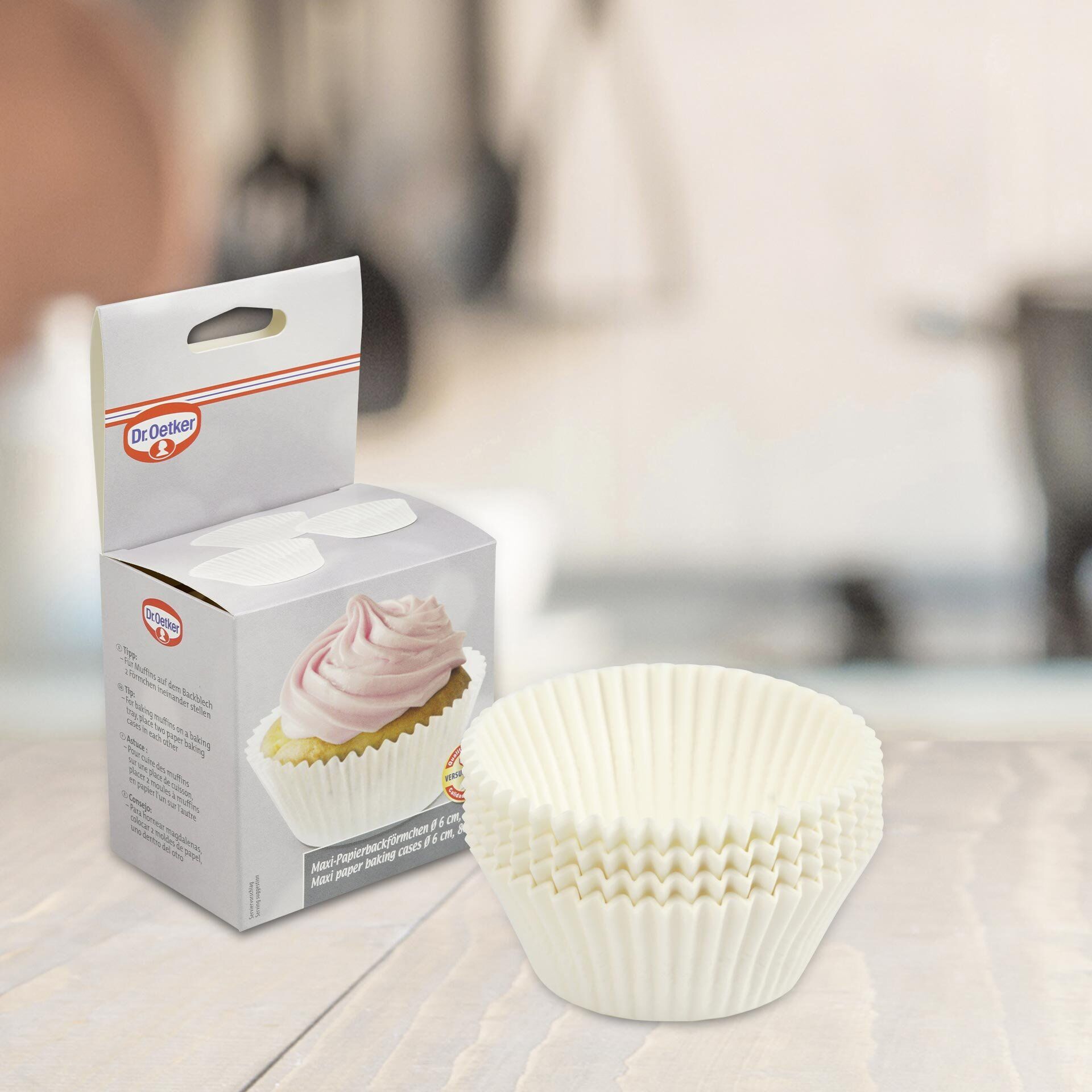 Muffinsformer papir maxi Ø6 cm hvite - Dr. Oetker detalj