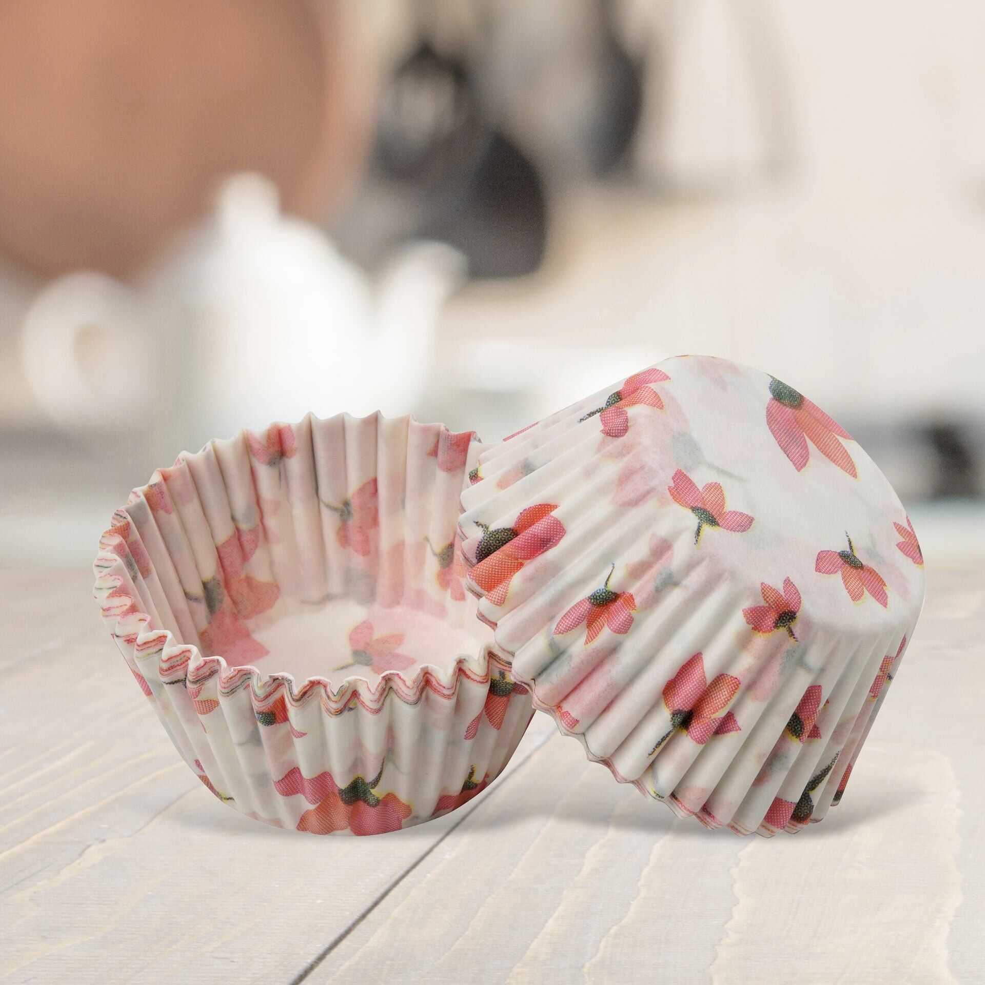 Detalj av muffinsformer papir mini Ø3 cm 96 stk blomstermotiv - Dr. Oetker