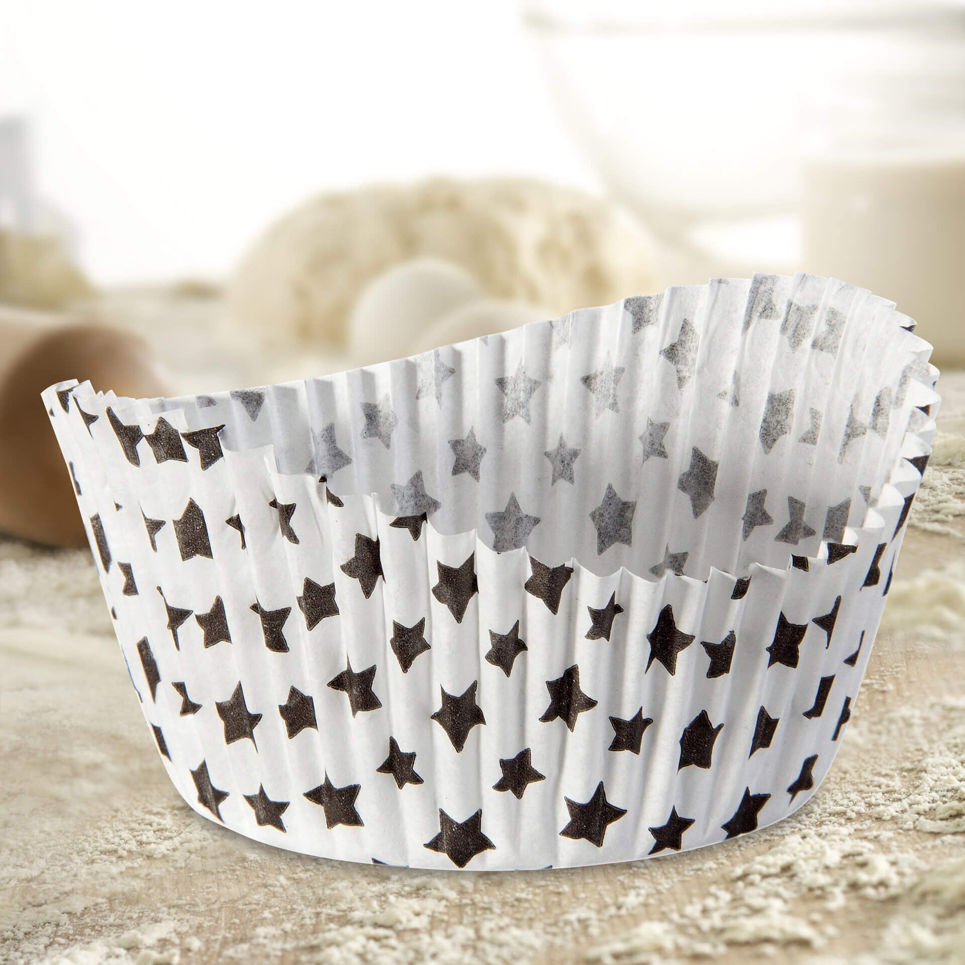 Muffinsformer papir stjerne Ø7 cm 50 stk - Zenker bakside