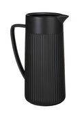 Mugge keramikk 1,25 L svart med rilledesign forfra