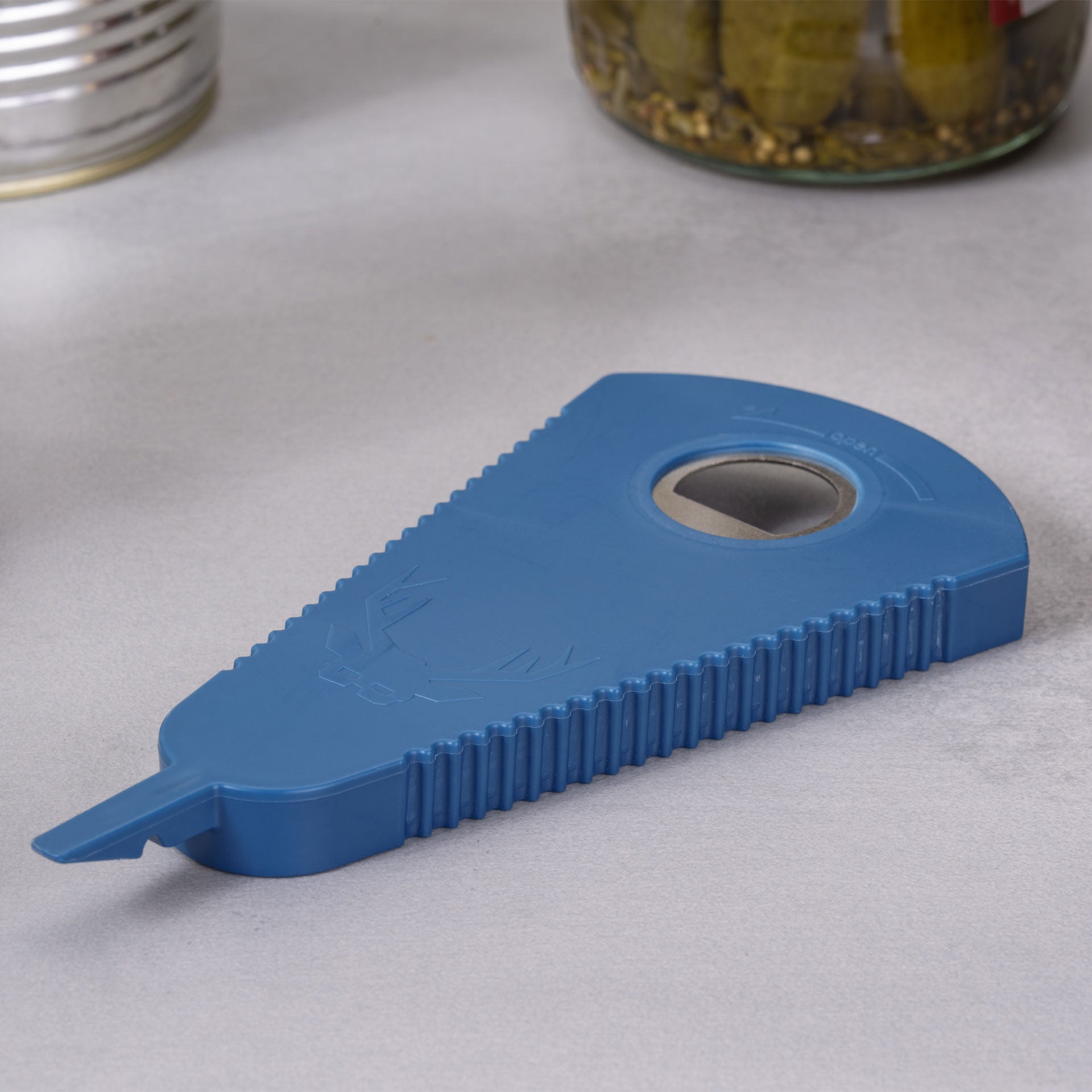 Multiåpner blå for flasker og glass 19,5 cm - Fackelmann detalj
