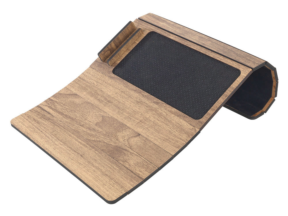 Multifunksjons sofabrett med mobil- og nettbrettholder MDF brun bakside