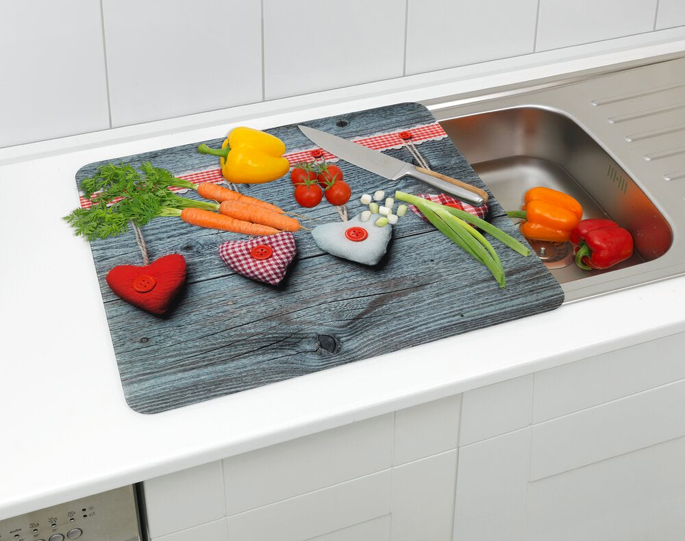 Montert Multifunksjonsplate glass Herzen-motiv på kokeplate