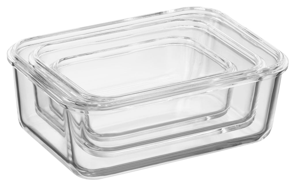 Detalj av lokk på Multifunksjonsskåler glass 3-delt sett med lokk - Silit