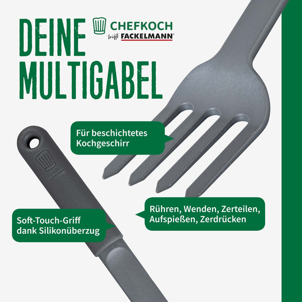 Detalj av silikongrep på Multigaffel PBT med silikongrep grå