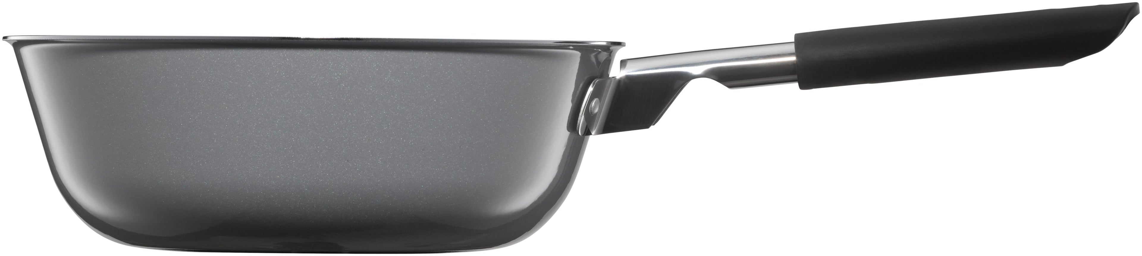 Nærbilde av glasslokket på Multigryte Fusiontec Mineral 22 cm 2,3 L platinum - WMF