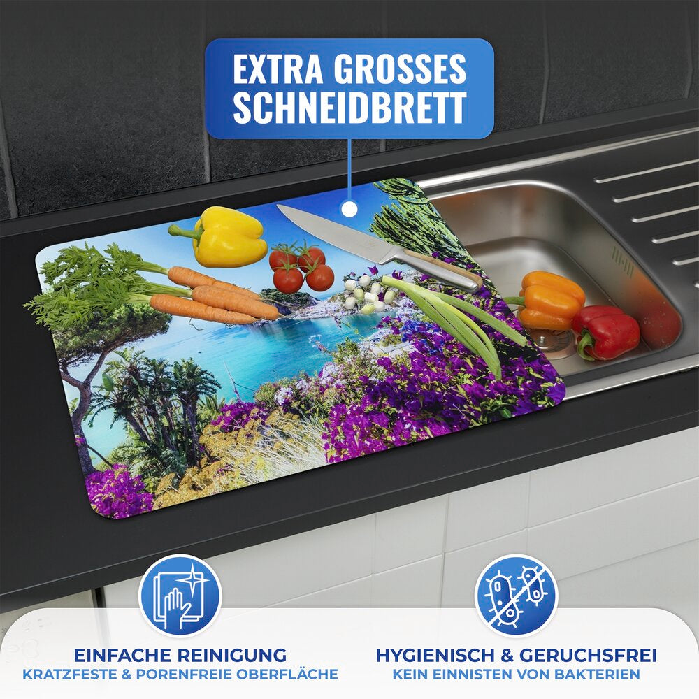 Multiplate glass 56×50 cm motiv Middelhavskysten - Wenko side
