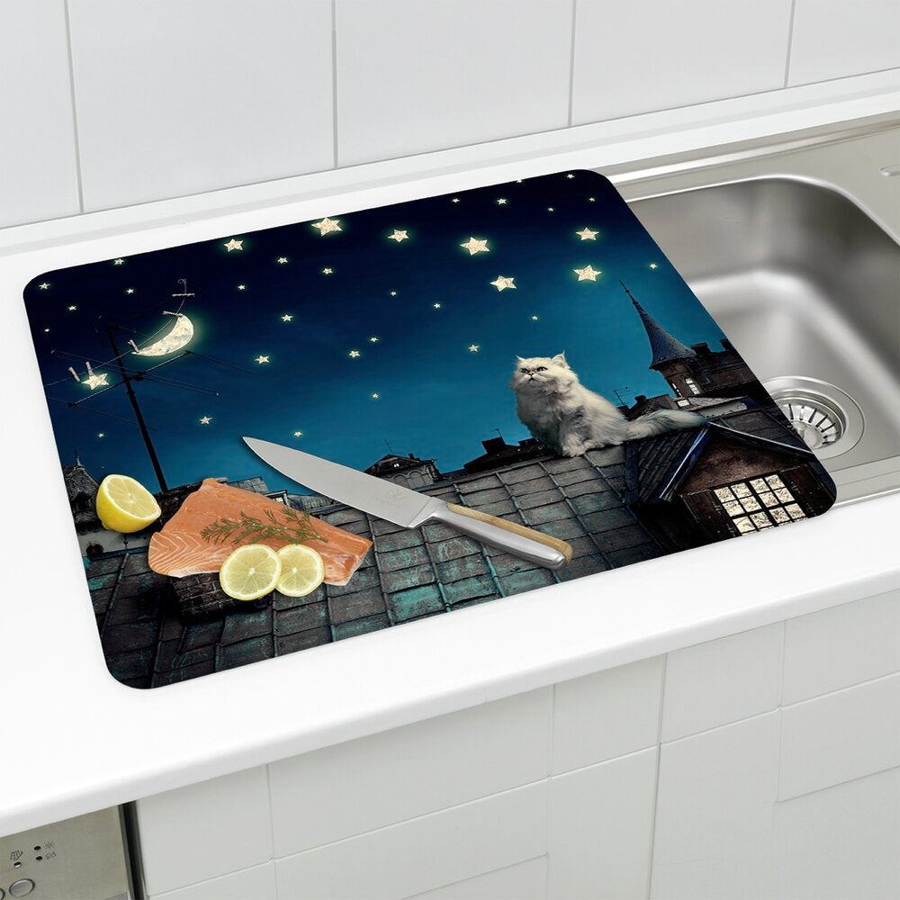 Multiplate glass kattemotiv for alle komfyrtyper - WENKO detaljert motiv
