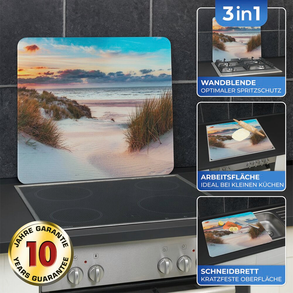 Detalj av sanddyner-motiv på Multiplate glass skjærefjøl og sprutbeskytter