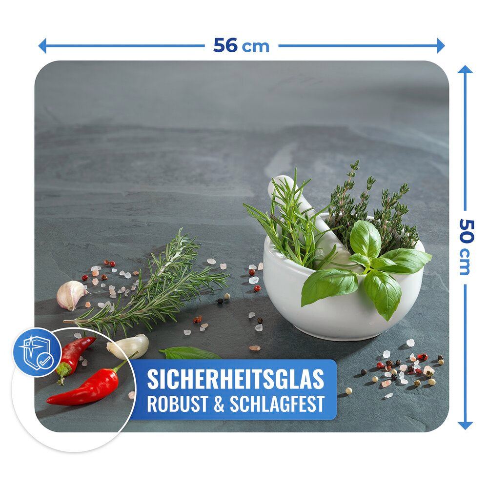 Multiplate glass urter-motiv skjærefjøl og sprutbeskytter - Wenko bakside