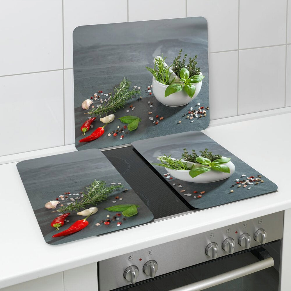 Multiplate glass urter-motiv skjærefjøl og sprutbeskytter - Wenko sett fra siden