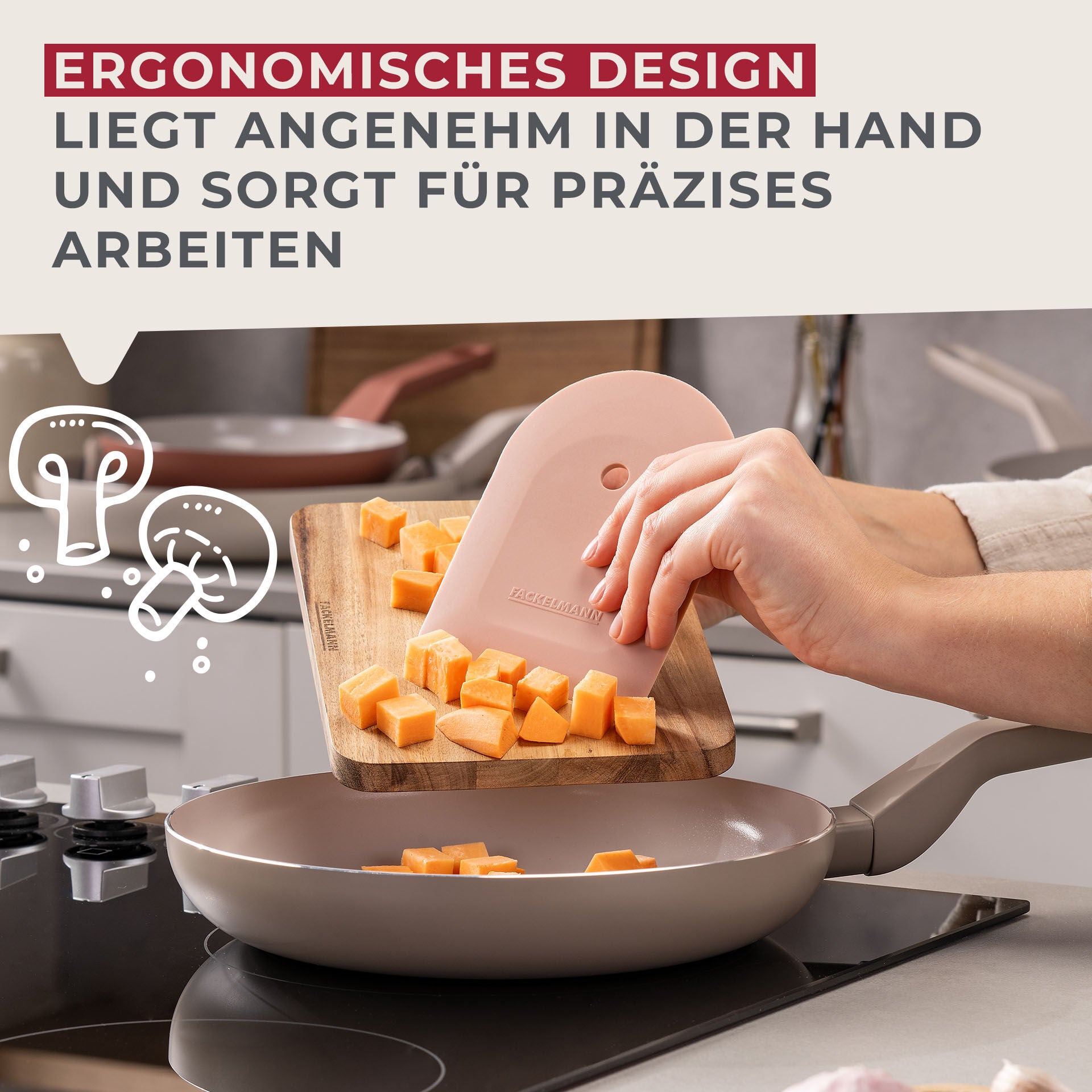 Nærbilde av Multiskraper silikon Blossom Harmony - Fackelmann