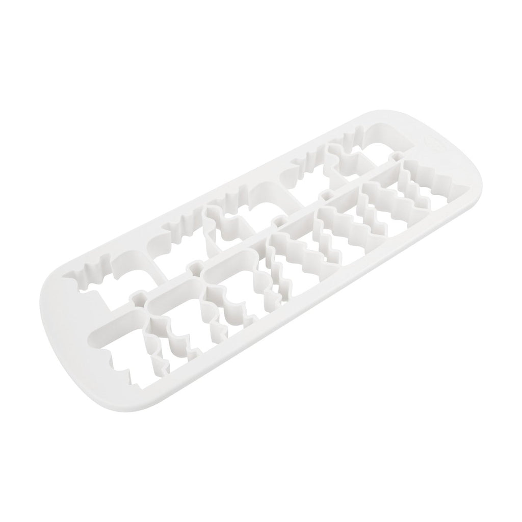 Multiutstikker julemotiver plast 20 figurer forfra