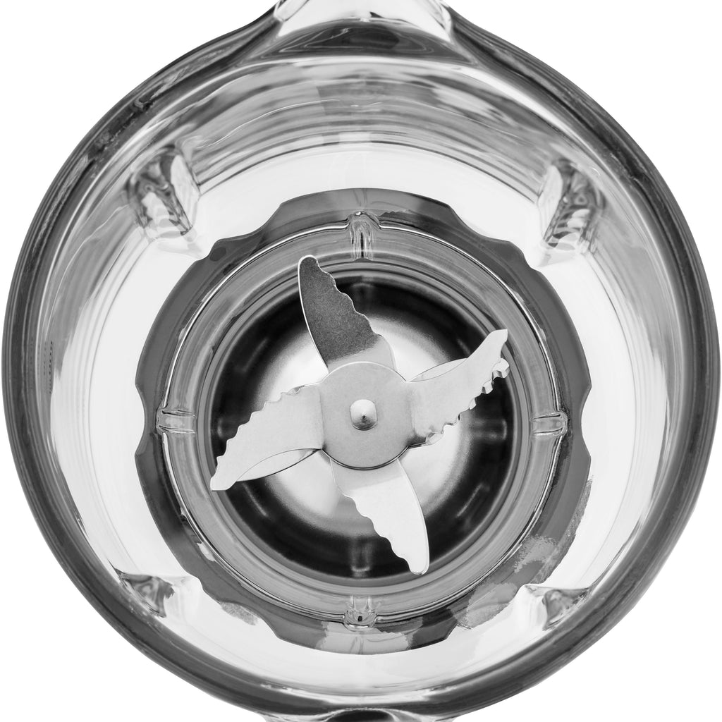 Nærbilde av glaskruset Standmikser 0,8 L glass 400W svart WMF