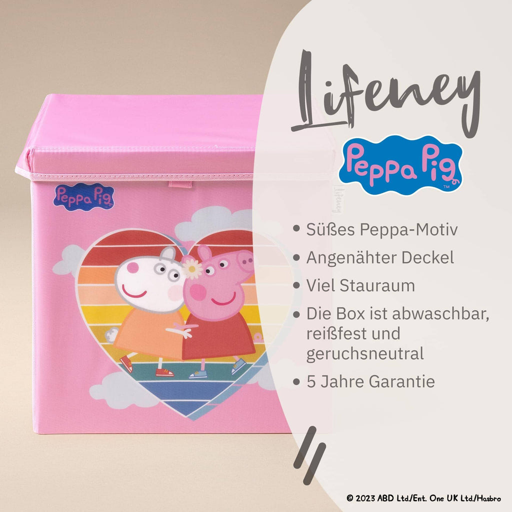 Nærbilde av lokk på Oppbevaringsboks Peppa Pig vennskap