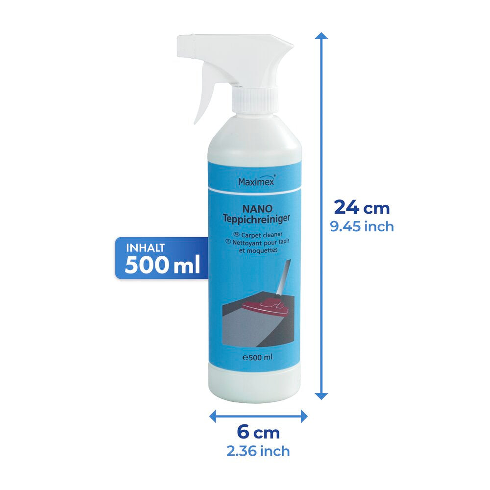 Nano tepperens 500 ml 2-delt sett Maximex etikett nærbilde