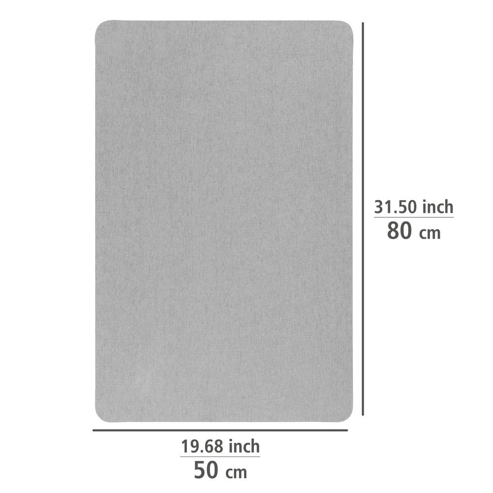 Nærbilde av tekstur på Badematte hurtigtørkende 50 x 80 cm grå polyester