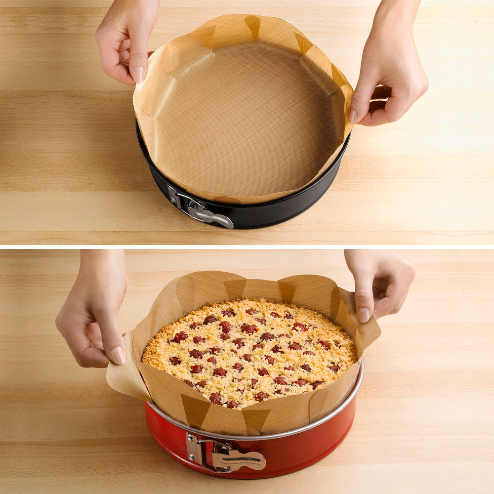 Non-stick bakeforminnlegg rund og firkantet 2-delt WENKO detalj