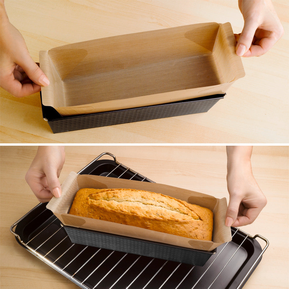 Non-stick bakeforminnlegg rund og firkantet 2-delt WENKO montert i form