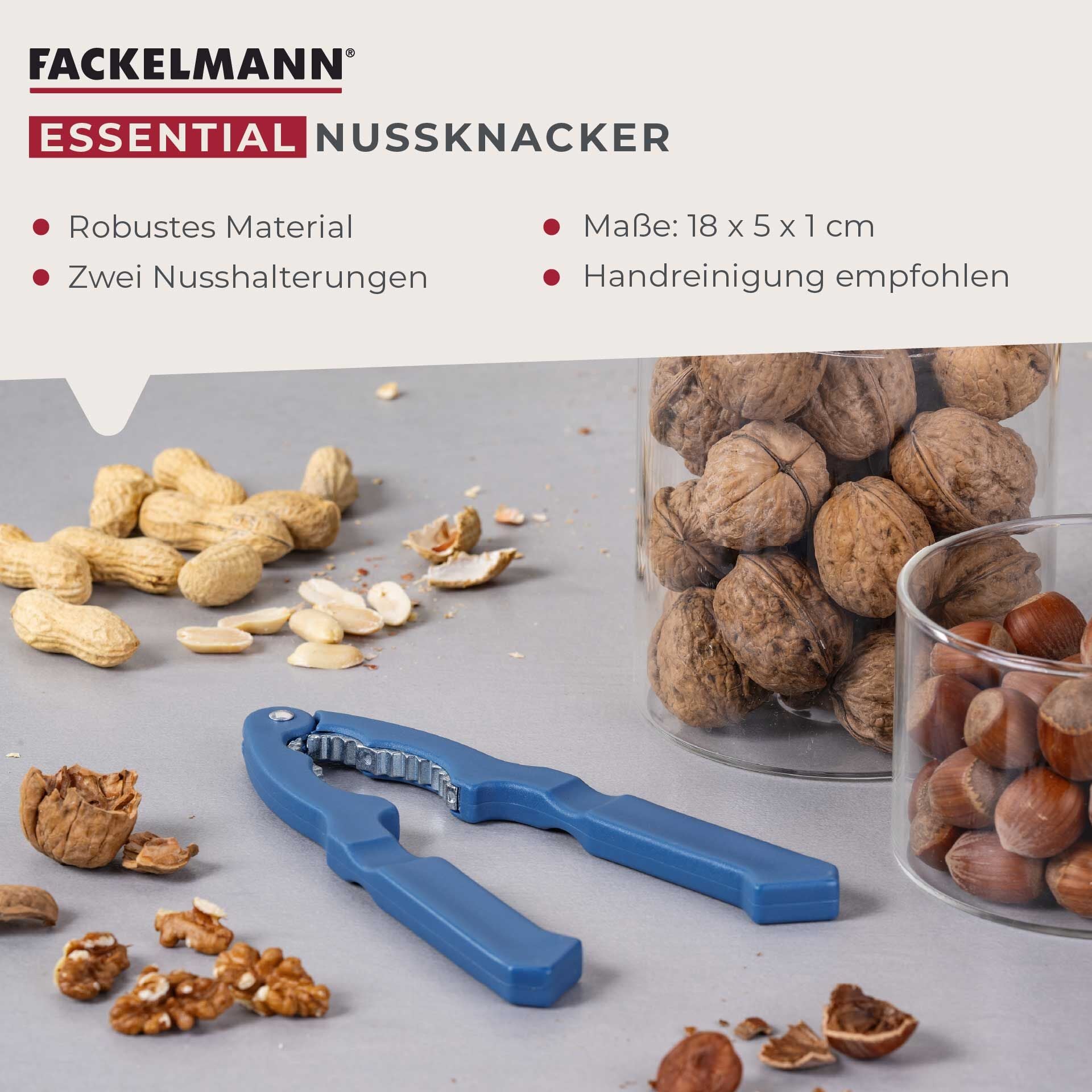 Nøtteknekker aluminium blå - Fackelmann montert