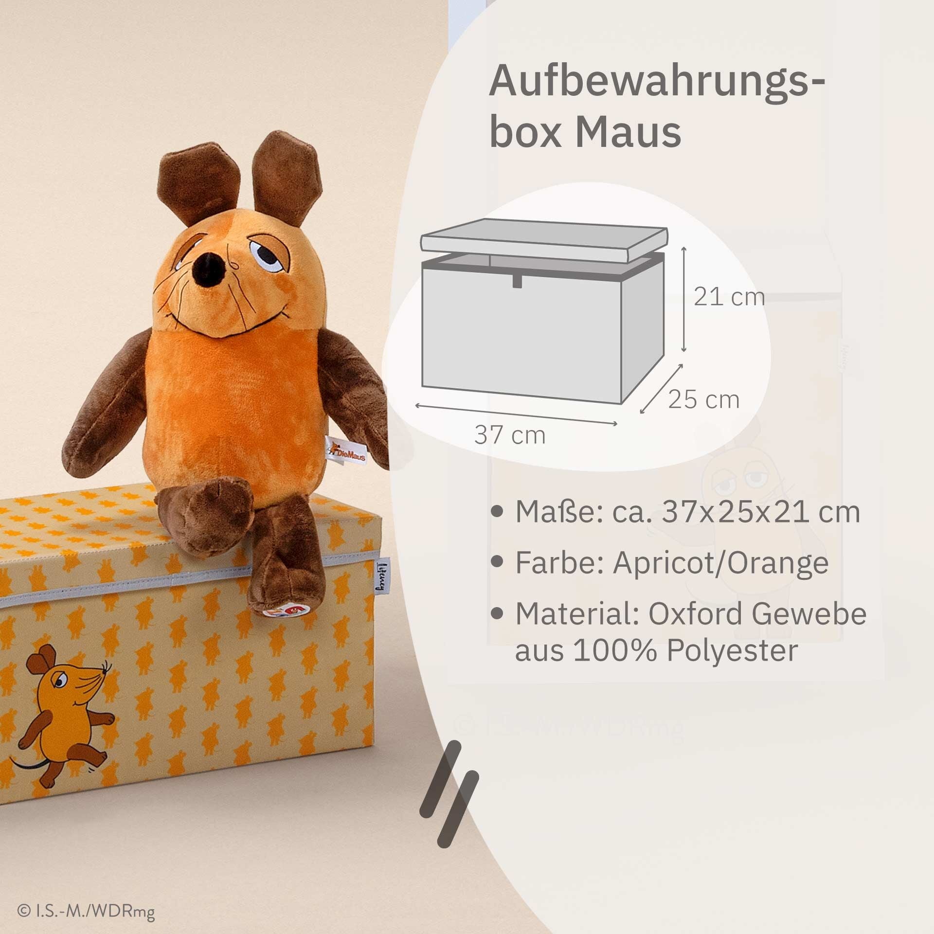Oppbevaringsboks 2-delt sett DieMaus 37x25x21 cm aprikos montert i hylle