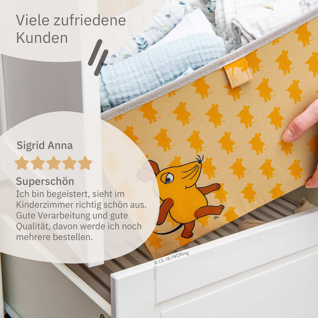 Oppbevaringsboks 2-delt sett DieMaus 37x25x21 cm aprikos pakket i sett