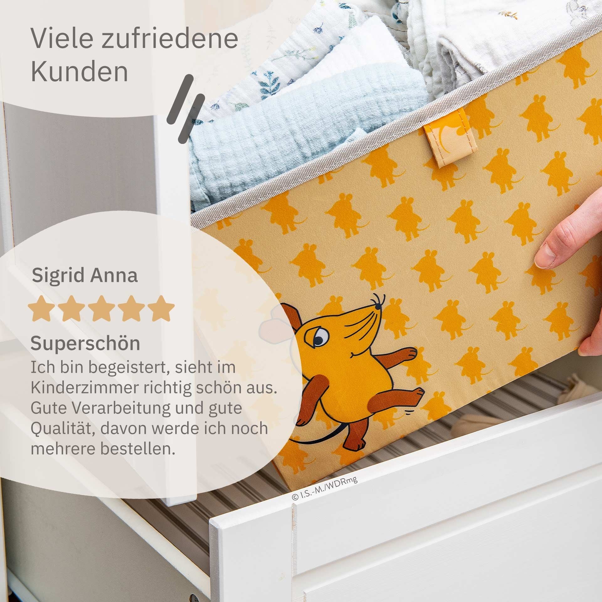 Oppbevaringsboks 2-delt sett DieMaus 37x25x21 cm aprikos pakket i sett