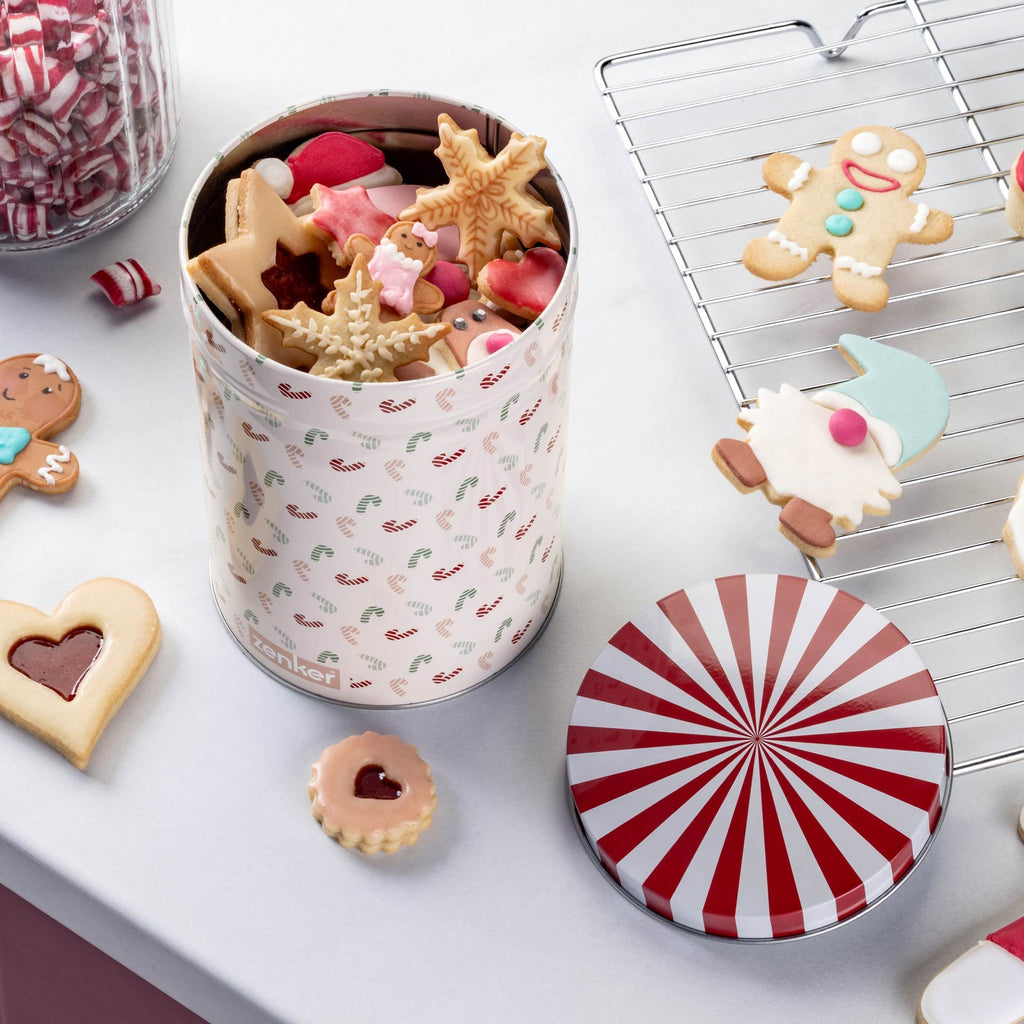 Oppbevaringsboks blikk Ø11 cm The Christmas Candy Shop - Zenker sett fra baksiden