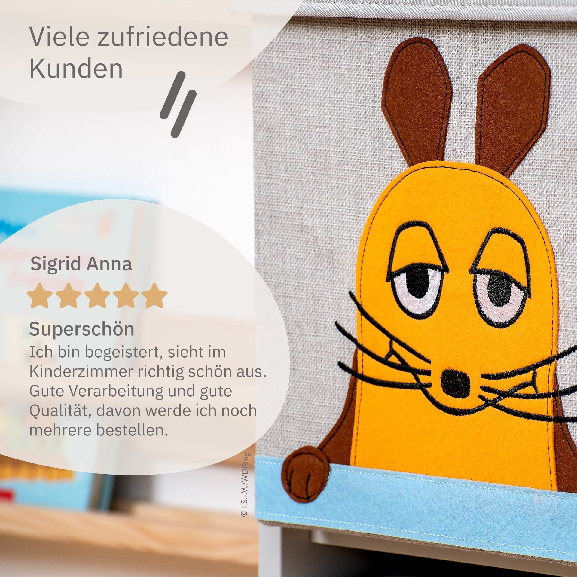 Oppbevaringsboks med lokk DieMaus ansikt sideprofil