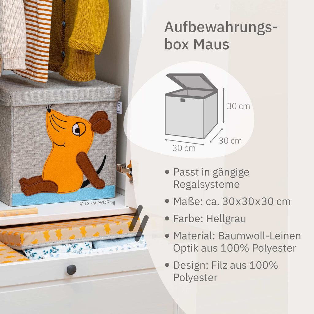 Detalj av lokket på Oppbevaringsboks med lokk DieMaus sittende