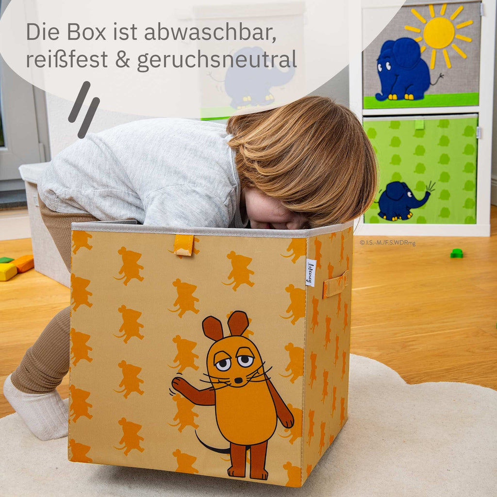 Oppbevaringsboks DieMaus vinkende aprikot 33x33x33 cm nærbilde