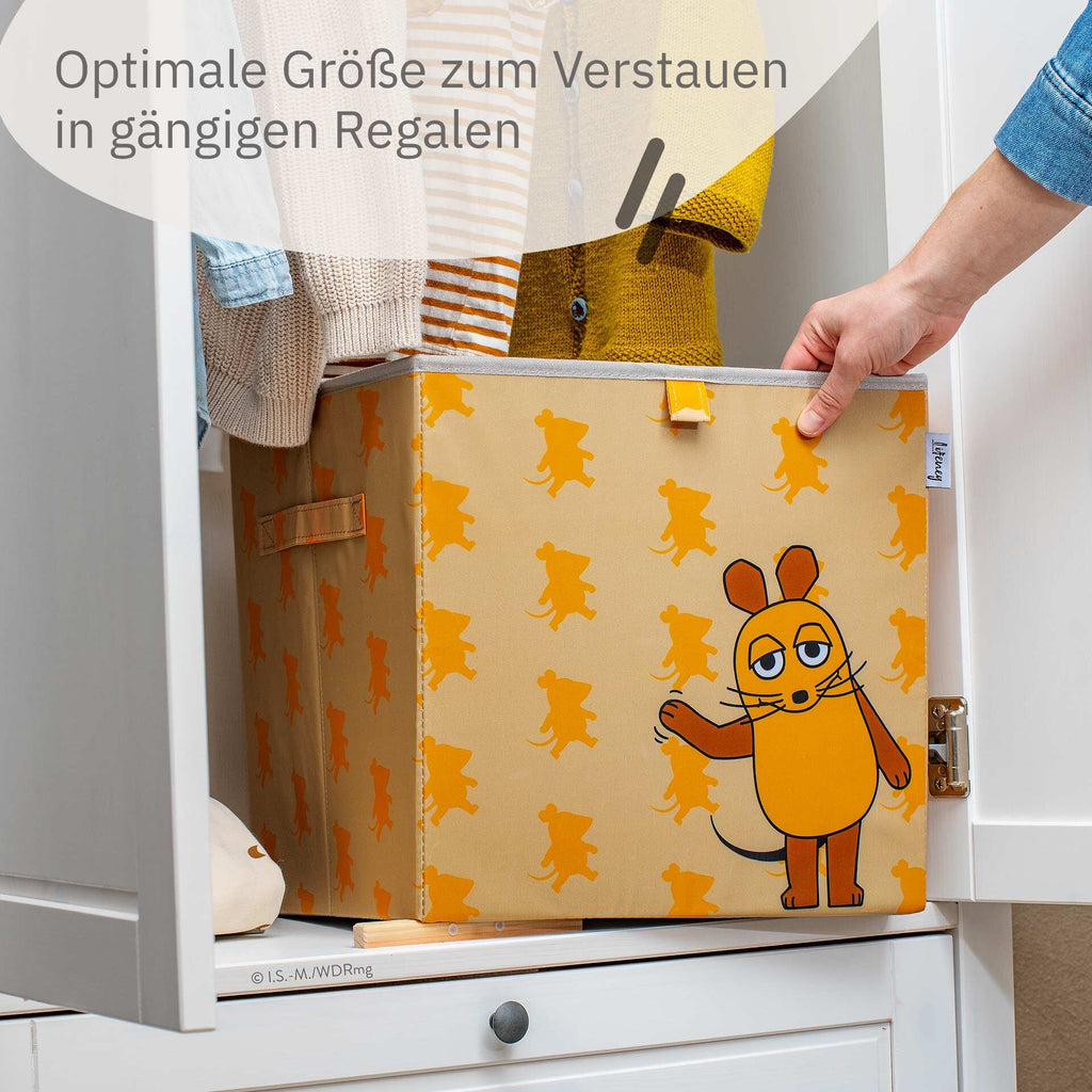 Oppbevaringsboks DieMaus vinkende aprikot 33x33x33 cm fra siden
