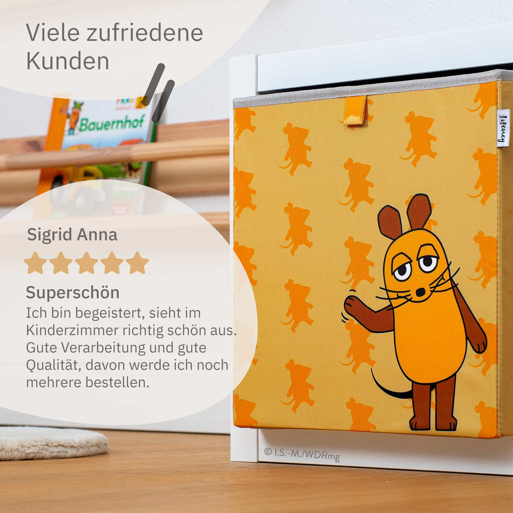 Oppbevaringsboks DieMaus vinkende aprikot 33x33x33 cm med lokk