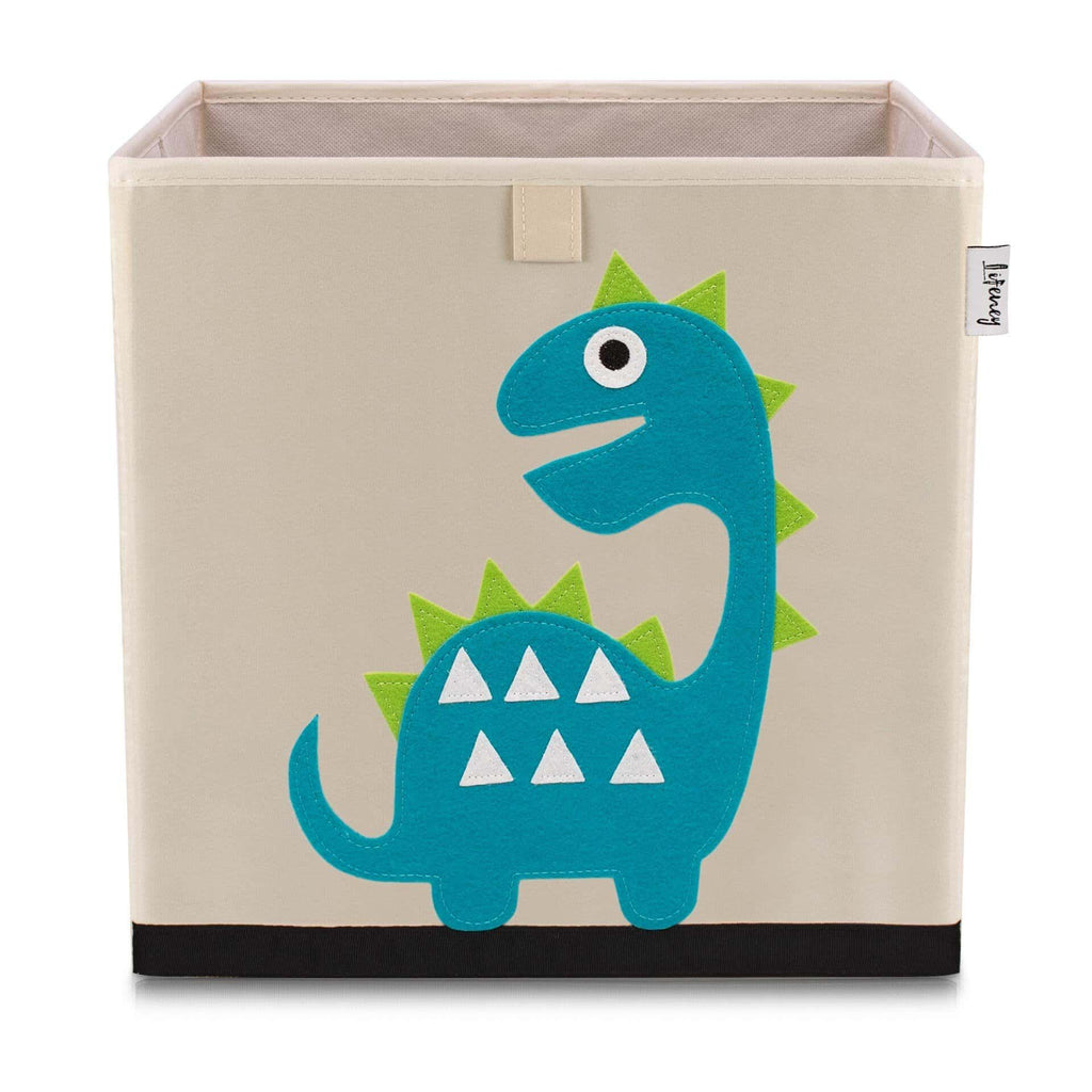 Oppbevaringsboks dino beige 33x33x33 cm forfra