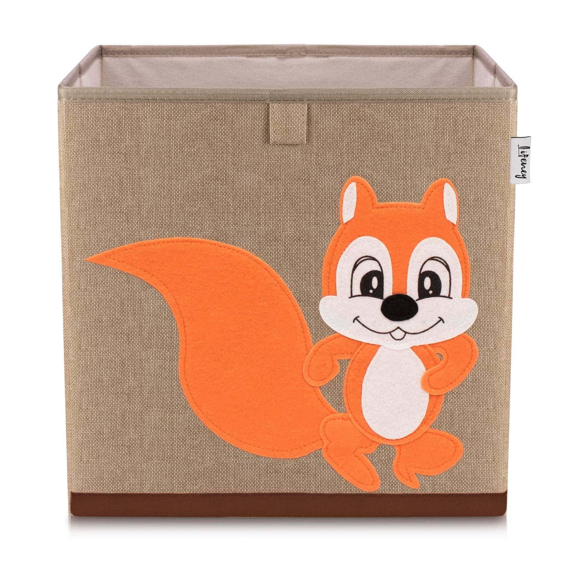 Oppbevaringsboks ekorn brun 33x33x33 cm - Lifeney forfra