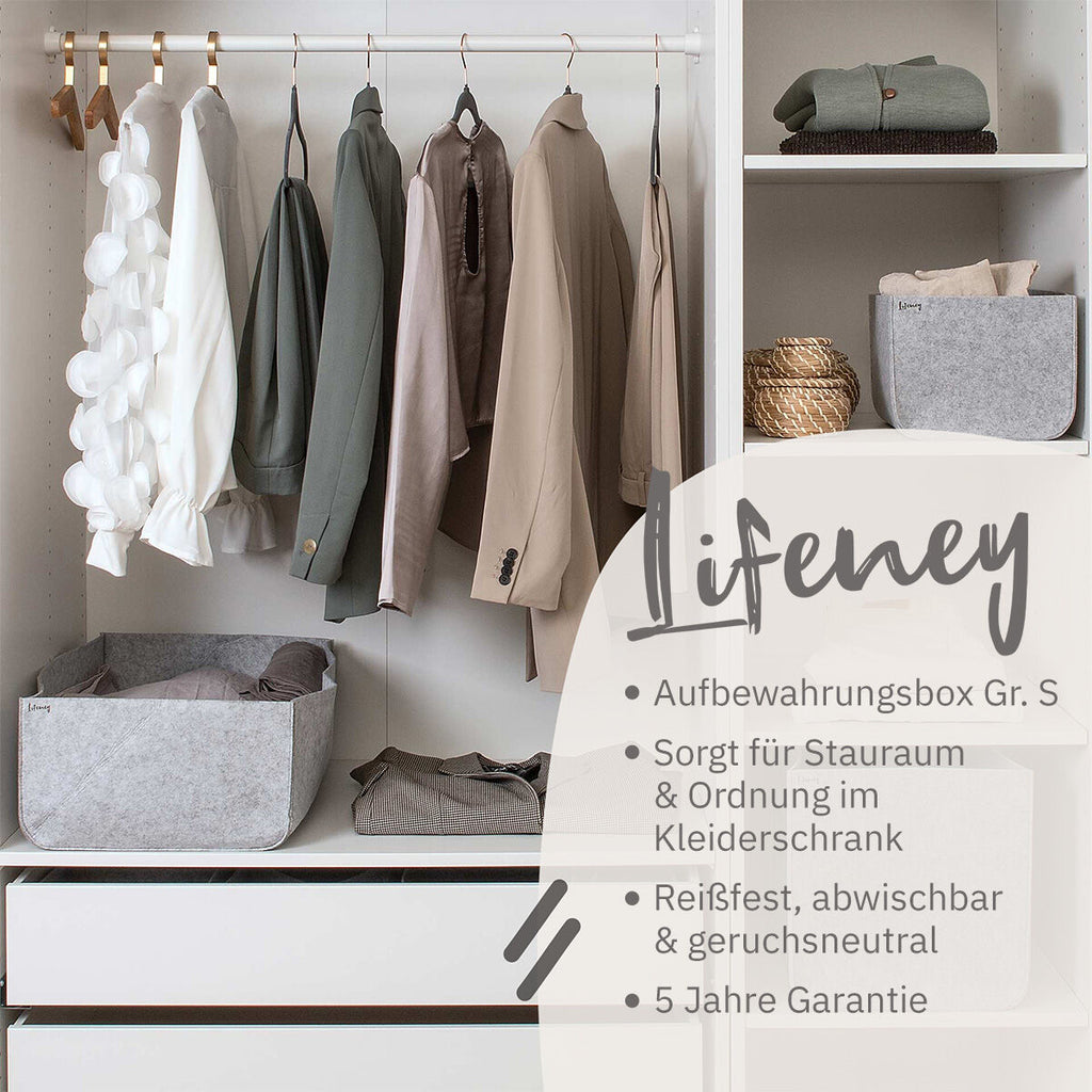 Detalj av Oppbevaringsboks filt grå 25x35x20 cm - Lifeney