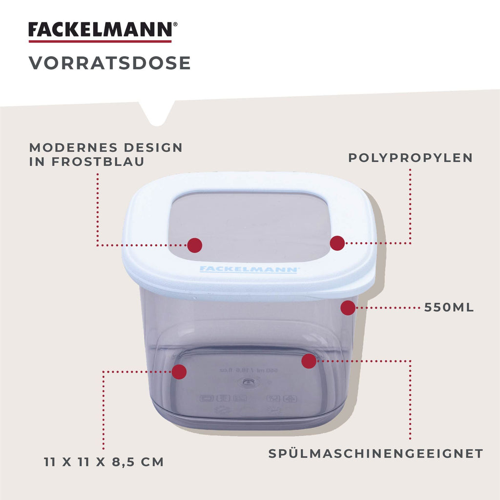 Oppbevaringsboks firkantet 550 ml plast - Fackelmann Be The Move montert i kjøkken