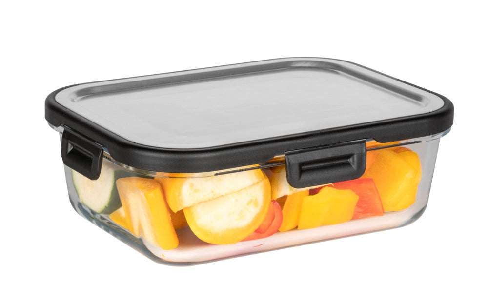 Oppbevaringsboks glass 1 L med lokk rustfritt stål - WENKO i bruk